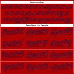 Personalized Red Navy 3D Pattern Design Side Stripes Authentic Baseball Jersey Team Custom Name and Number