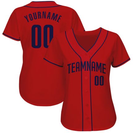 Personalized Red Navy Authentic Baseball Jersey Team Custom Name and Number