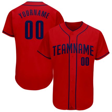 Personalized Red Navy Authentic Baseball Jersey Team Custom Name and Number