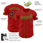 Personalized Red Navy-Gold Authentic Baseball Jersey