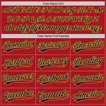 Personalized Red Navy-Gold Authentic Baseball Jersey