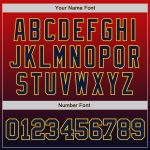 Personalized Red Navy-Gold Authentic Fade Fashion Baseball Jersey Team Custom Name and Number