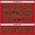 Personalized Red Navy-Gold Authentic Throwback Basketball Jersey