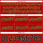 Personalized Red Navy-Gold Authentic Throwback Basketball Shorts