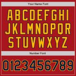 Personalized Red Navy-Gold Bomber Full-Snap Varsity Letterman Two Tone Jacket