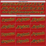 Personalized Red Navy-Gold Mesh Authentic Throwback Baseball Jersey Team Custom Name and Number