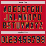 Personalized Red Navy-Gold Mesh Authentic Throwback Football Jersey Team Custom Name and Number