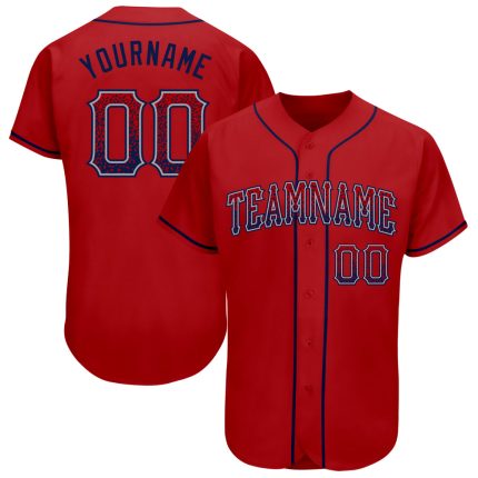 Personalized Red Navy-Gray Authentic Drift Fashion Baseball Jersey Team Custom Name and Number