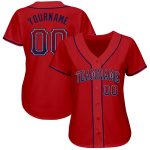 Personalized Red Navy-Gray Authentic Drift Fashion Baseball Jersey Team Custom Name and Number