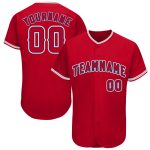 Personalized Red Navy-Gray Baseball Jersey Team Custom Name and Number