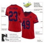 Personalized Red Navy Mesh Authentic Throwback Football Jersey Team Custom Name and Number
