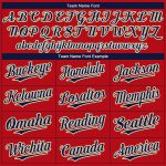 Personalized Red Navy-Old Gold Authentic Baseball Jersey