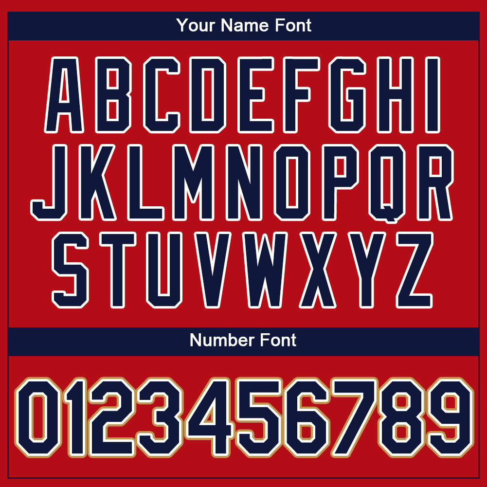 Personalized Red Navy-Old Gold Authentic Baseball Jersey Personalized Red Navy-Old Gold Authentic Baseball Jersey - Image 4