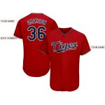 Personalized Red Navy-Old Gold Baseball Jersey Team Custom Name and Number