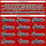 Personalized Red Navy-Old Gold Hockey Lace Neck Jersey Team Custom Name and Number