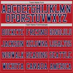 Personalized Red Navy-Old Gold Mesh Authentic Football Jersey Team Custom Name and Number