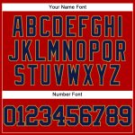Personalized Red Navy-Old Gold Mesh Authentic Throwback Baseball Jersey