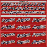 Personalized Red Navy-Old Gold Mesh Authentic Throwback Baseball Jersey Team Custom Name and Number