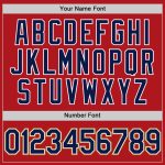 Personalized Red Navy-Old Gold Two-Button Unisex Softball Jersey Team Custom Name and Number