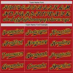 Personalized Red Navy Pinstripe Navy-Gold Authentic Baseball Jersey Team Custom Name and Number