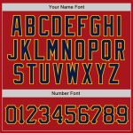 Personalized Red Navy Pinstripe Navy-Gold Authentic Baseball Jersey Team Custom Name and Number