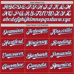 Personalized Red Navy Pinstripe White Two-Button Unisex Softball Jersey Team Custom Name and Number