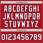 Personalized Red Navy Pinstripe White Two-Button Unisex Softball Jersey Team Custom Name and Number