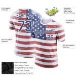 Personalized Red Navy-White 3D American Flag Patriotic Performance T-Shirt Team Custom Name and Number
