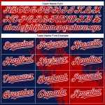 Personalized Red Navy-White 3D Pattern Design Abstract Brush Stroke Authentic Baseball Jersey Team Custom Name and Number