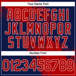 Personalized Red Navy-White 3D Pattern Design Abstract Brush Stroke Performance T-Shirt Team Custom Name and Number