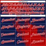 Personalized Red Navy-White 3D Pattern Design Abstract Brush Stroke Performance T-Shirt Team Custom Name and Number