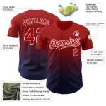Personalized Red Navy-White Authentic Fade Fashion Baseball Jersey