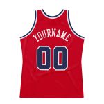 Personalized Red Navy-White Authentic Throwback Basketball Jersey