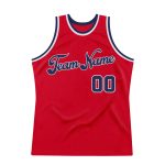 Personalized Red Navy-White Authentic Throwback Basketball Jersey