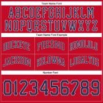 Personalized Red Navy-White Authentic Throwback Basketball Shorts Team Custom Name and Number