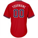 Personalized Red Navy-White Authentic Throwback Rib-Knit Baseball Jersey Shirt