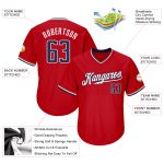 Personalized Red Navy-White Authentic Throwback Rib-Knit Baseball Jersey Shirt Team Custom Name and Number