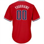 Personalized Red Navy-White Authentic Throwback Rib-Knit Baseball Jersey Shirt Team Custom Name and Number