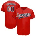 Personalized Red Navy-White Baseball Jersey