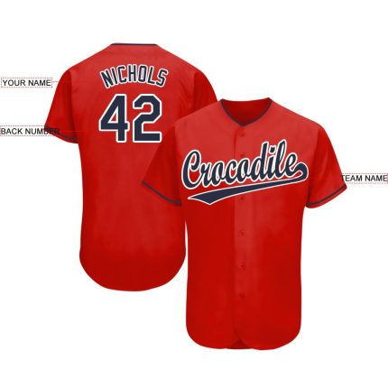 Personalized Red Navy-White Baseball Jersey