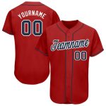 Personalized Red Navy-White Baseball Jersey Team Custom Name and Number