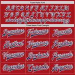 Personalized Red Navy-White Bomber Full-Snap Varsity Letterman Jacket Team Custom Name and Number