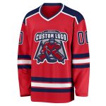 Personalized Red Navy-White Hockey Jersey Team Custom Name and Number