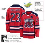 Personalized Red Navy-White Hockey Jersey Team Custom Name and Number