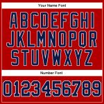Personalized Red Navy-White Long Sleeve Performance T-Shirt Team Custom Name and Number