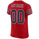 Personalized Red Navy-White Mesh Authentic Football Jersey