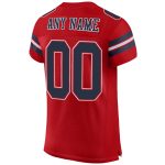 Personalized Red Navy-White Mesh Authentic Football Jersey Team Custom Name and Number
