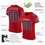 Personalized Red Navy-White Mesh Authentic Football Jersey