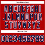 Personalized Red Navy-White Mesh Authentic Throwback Baseball Jersey