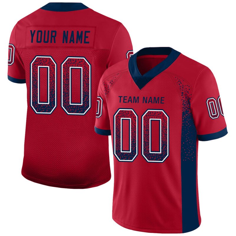 Personalized Red Navy-White Mesh Drift Fashion Football Jersey Team Custom Name and Number